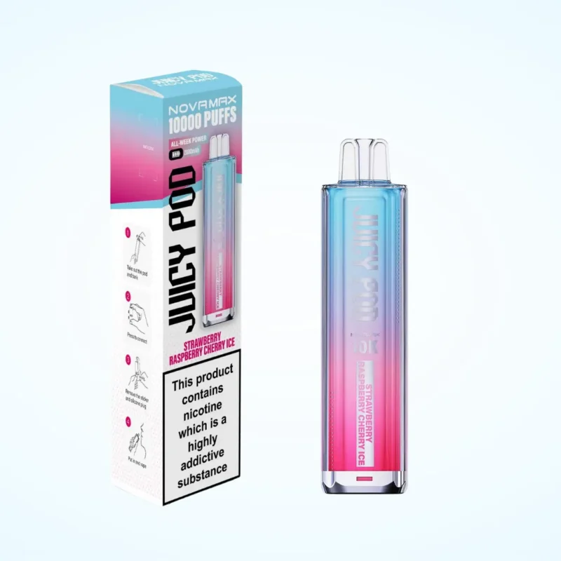 Juicy Pod NovaMax 10K Pre-filled Pod Kit Strawberry Raspberry Cherry Ice